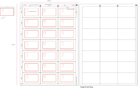 3x8 Layout Material de cartão de PVC 0,45 mm de espessura