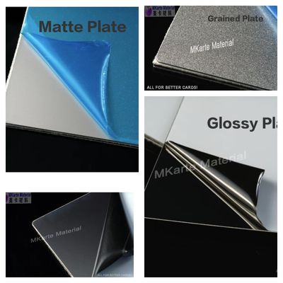 0.8mm Materiais de cartão de plástico Placa de laminação de cartão de aço brilhante / fosco