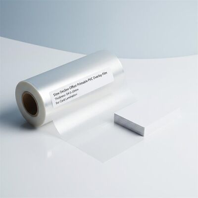 Película de sobreposição de PVC imprimível com deslocamento de declínio lento, com 0,04-0,10 mm de espessura para laminação de cartões