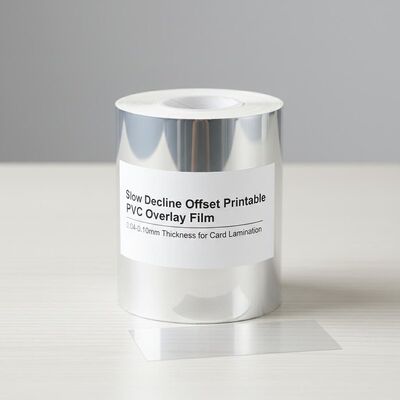 Película de sobreposição de PVC imprimível com deslocamento de declínio lento, com 0,04-0,10 mm de espessura para laminação de cartões