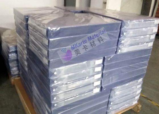 O PVC lustroso transparente do cartão de banco de 1.0mm revestiu a folha de prova